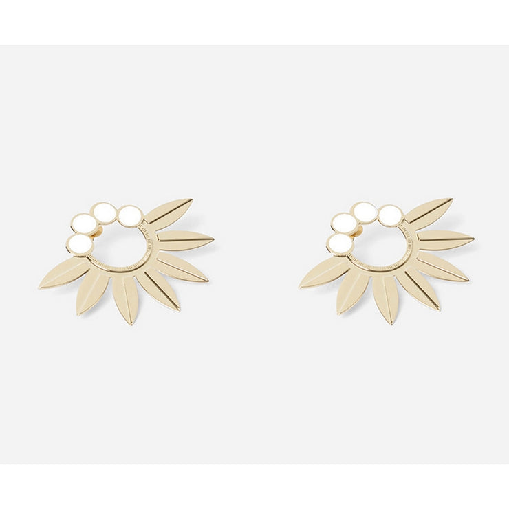 Whoopy enamelled earrings - Ivory
