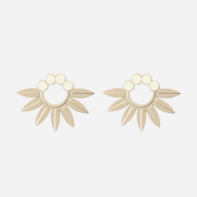 Whoopy enamelled earrings - Ivory