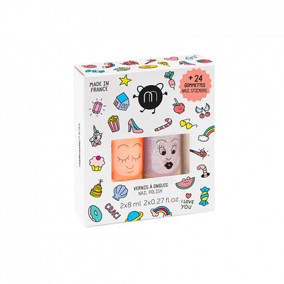 nail polishes kit orange pink nailmatic