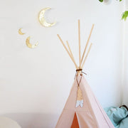 Flat moon in golden brass - M
