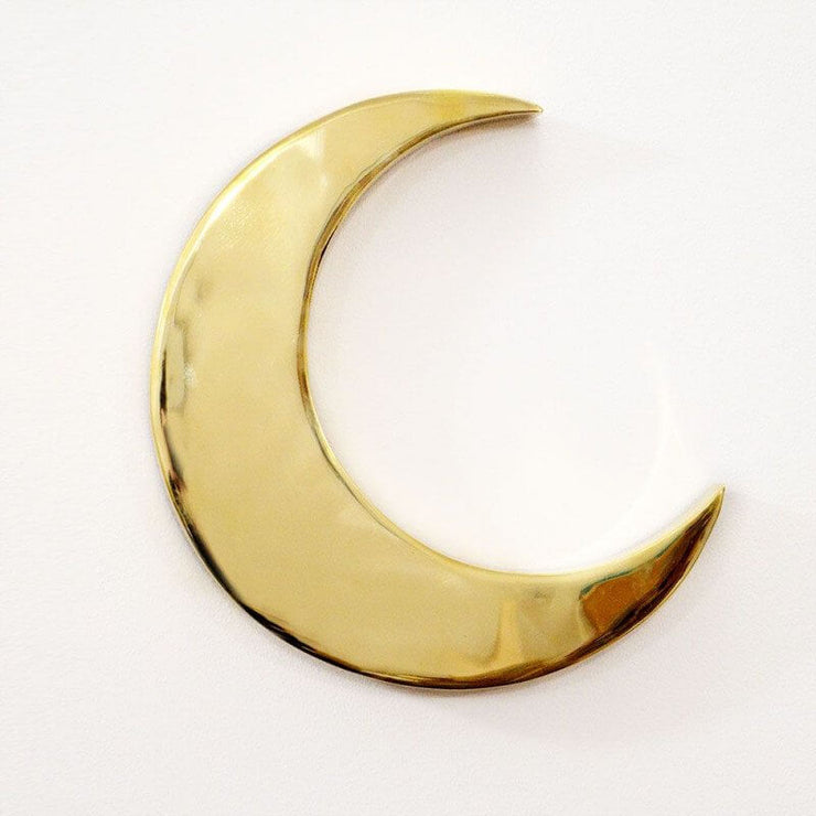 Handmade 3D moon in golden brass