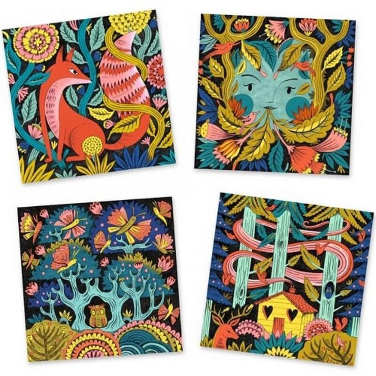 DJECO - Felt pens kit - Fantastic forrest - 3D colouring sheets - Details