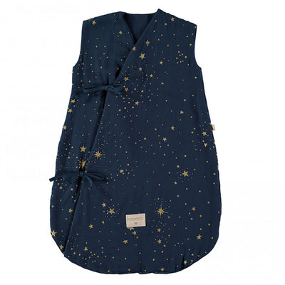 NOBODINOZ - Dreamy sleeping bag - Gold Stella / Midnight Blue- Organic cotton