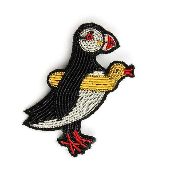 MACON & LESQUOY - Hand embroidered brooch - Puffin