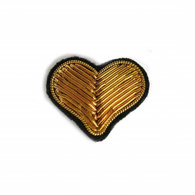 MACON & LESQUOY - Hand embroidered brooch - Small gold heart