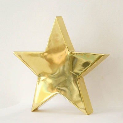 Handmade 3D star in golden brass