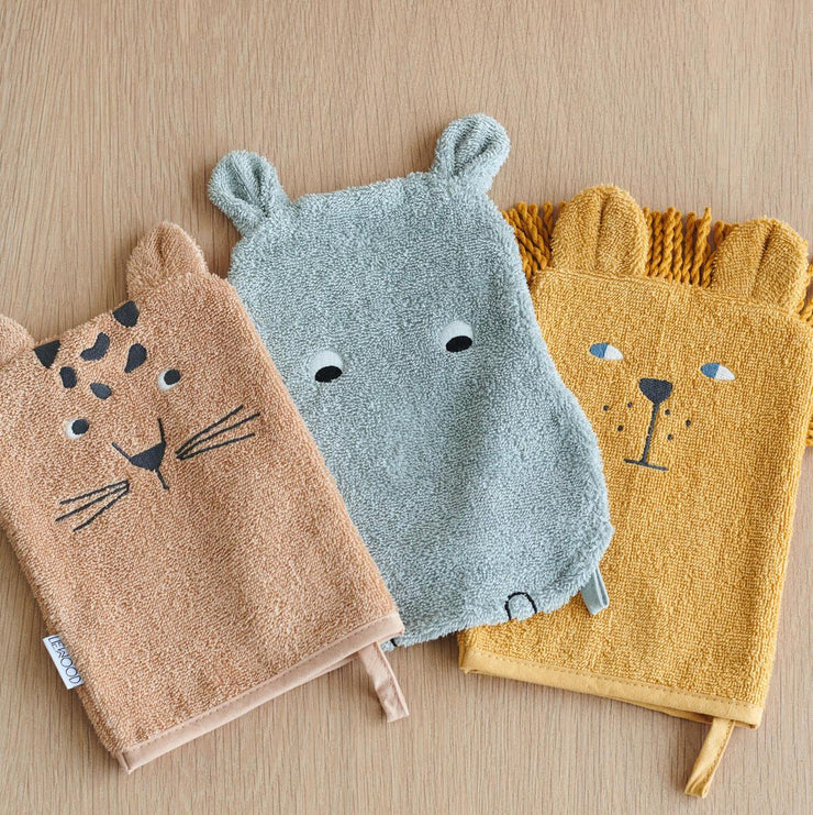 Set of organic cotton washcloths - Safari