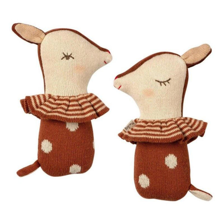 MAILEG - Sleepy wakey bambi rattle - Brown