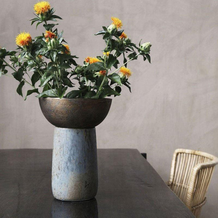 Ceramic and metal bowl vase - Kombi