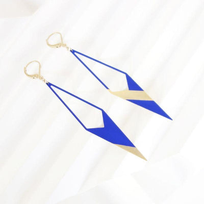 80's earrings - Electric blue