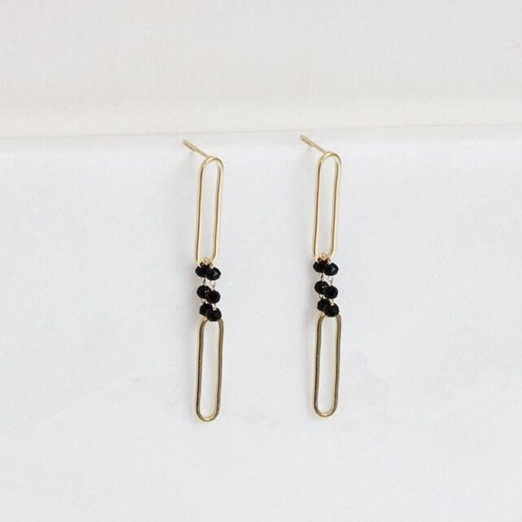 Oya perlées earrings - Black