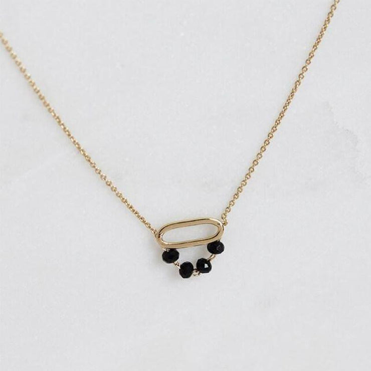 Oya perlé necklace - Black