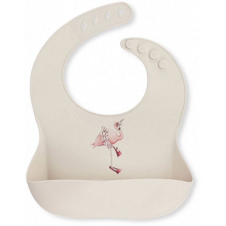 KONGES SLOJD - Silicon bib - Pink flamingo