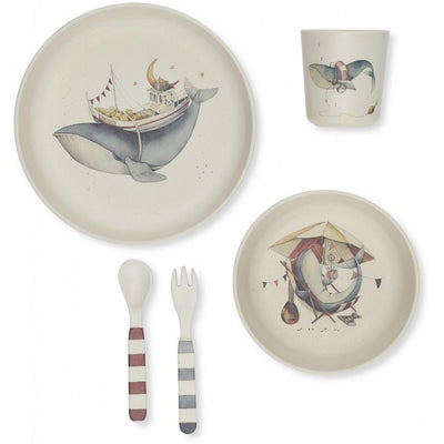 KONGES SLOJD - Whale dinner set - Bamboo and melamine