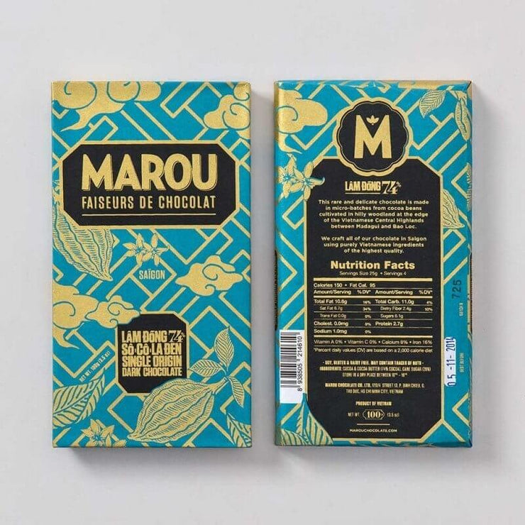 Buy dark chocolate online - artisan french designer MAROU - Lam Dong 74% –  French Blossom
