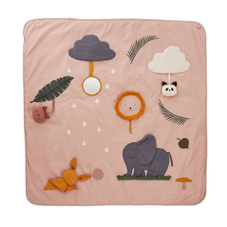 LIEWOOD - Glenn activity blanket in organic cotton with animals accessories and activties