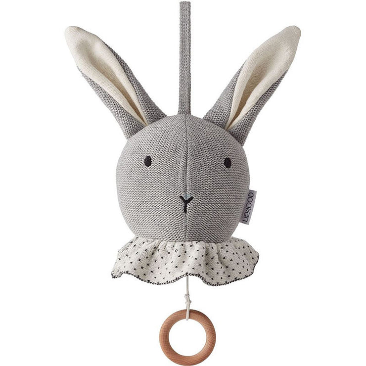 LIEWOOD - Music baby mobile in the shape of a rabbit made from organic cotton - Grey