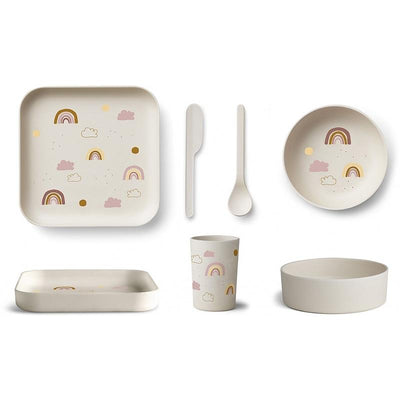 LIEWOOD - silicon tableware set for kids - rainbow - unbreakable and original