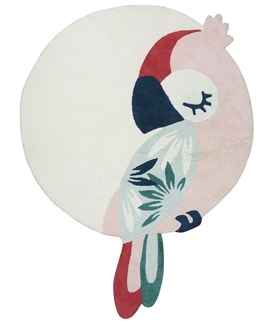Kid's rug - Tropica pink parrot