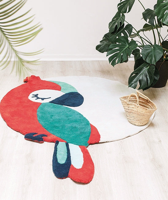 Kid's rug - Tropica green parrot