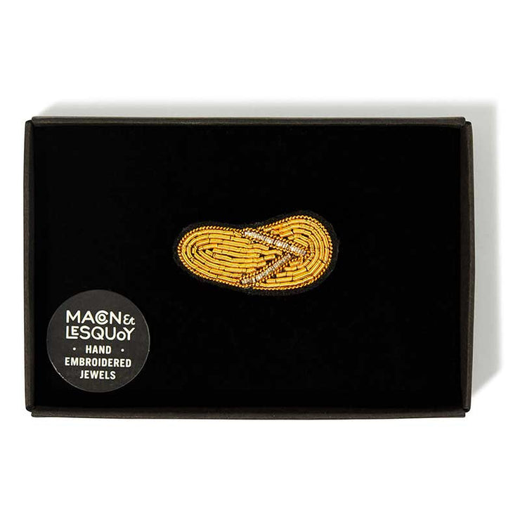 MACON & LESQUOY - Hand embroidered brooch - Flip flop - box