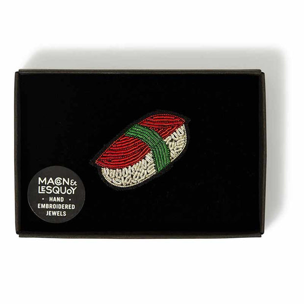 MACON & LESQUOY - Hand embroidered brooch - Sushi - Box