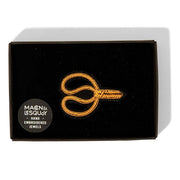 MACON & LESQUOY - Hand embroidered brooch - Bonzaï chizel - Box