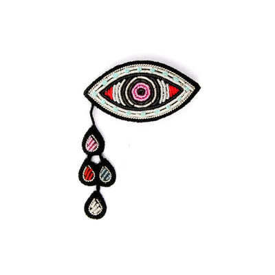 MACON & LESQUOY - Hand embroidered brooch - Eye and tear