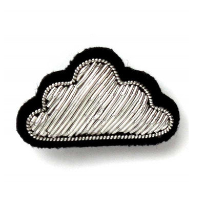 Embroidered brooch - Little silver cloud