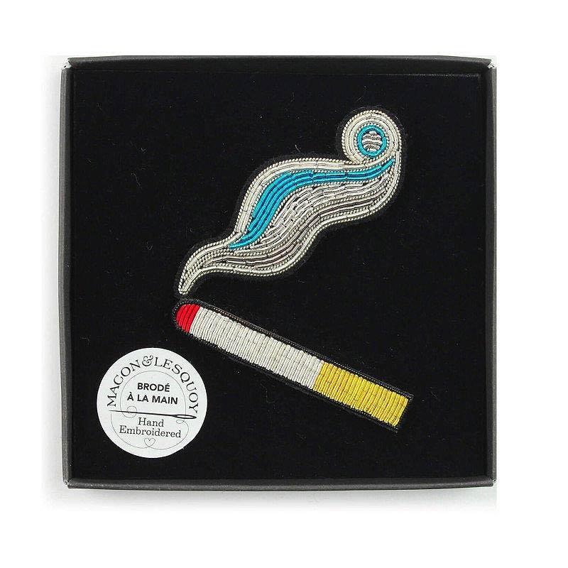 cigarette embroidery MACON & LESQUOY - Handmade embroidered brooch cigarette embroidery MACON & LESQUOY - Handmade embroidered brooch