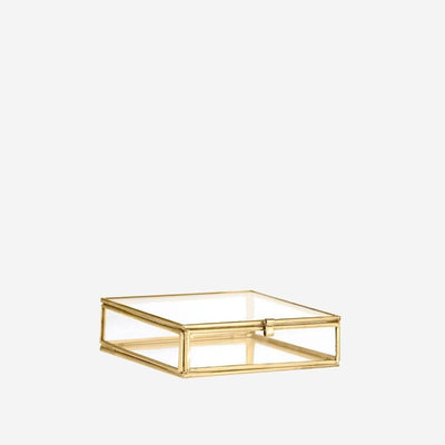 MADAM STOLTZ - Gold jewellery box - Metal and glass