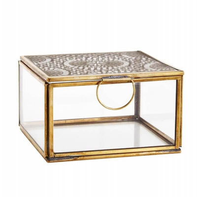 MADAM STOLTZ - Metal and glass large jewellery box - Arabesque