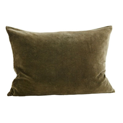 Rectangle velvet cushion cover - Olive green