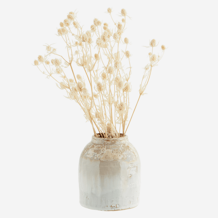 Small stoneware vase - Honey and white