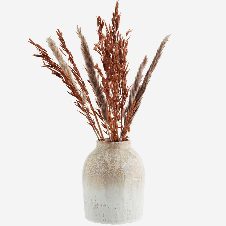 Stoneware vase - Honey and white