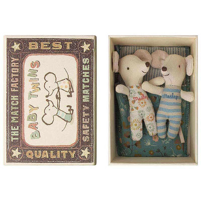 MAILEG - Baby twins mice in cotton in box