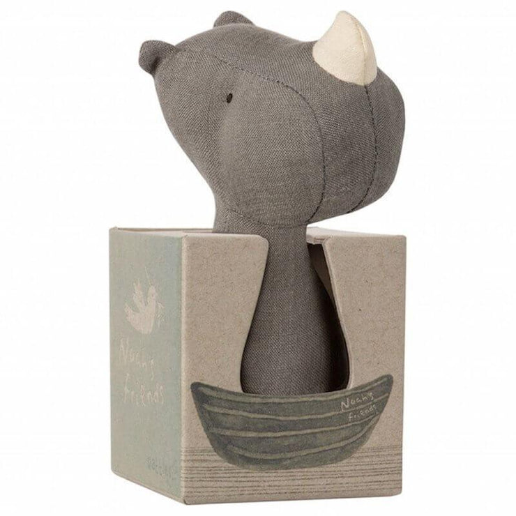 MAILEG - Rhino rattle - Noah's friends