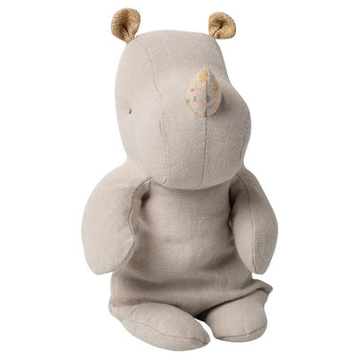 MAILEG - Rhino soft toy in linen and cotton - Grey