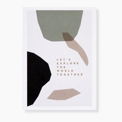 MICHOUCAS DESIGN - Lovely folded card "Let's explore the world together" with envelop provided
