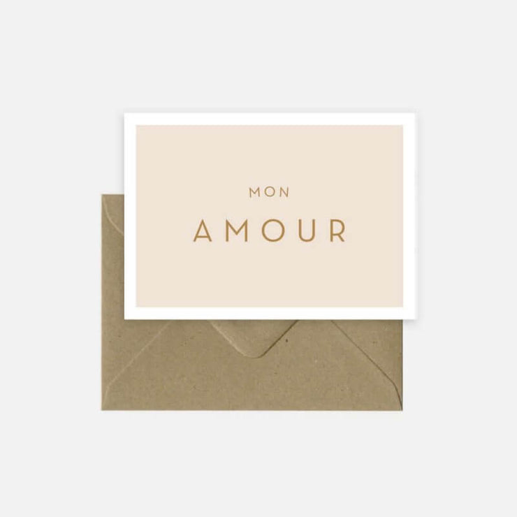 MICHOUCAS DESIGN - Lovely folded card "Mon Amour" with envelop provided