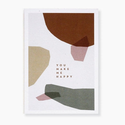 MICHOUCAS DESIGN - Lovely folded card "You make me happy" with envelop provided