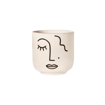 Abstract face mini planter