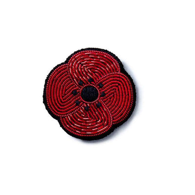 MACON & LESQUOY - Hand embroidered brooch - Small poppy