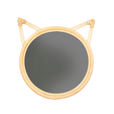 Rattan mirror - Cat