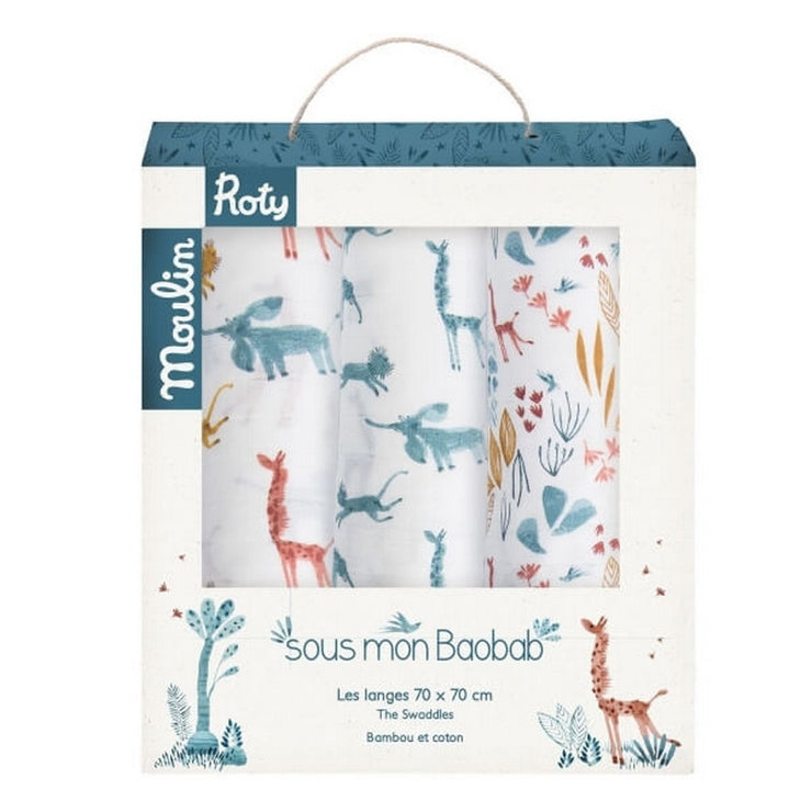 Set of 3 swaddles - Under my baobab