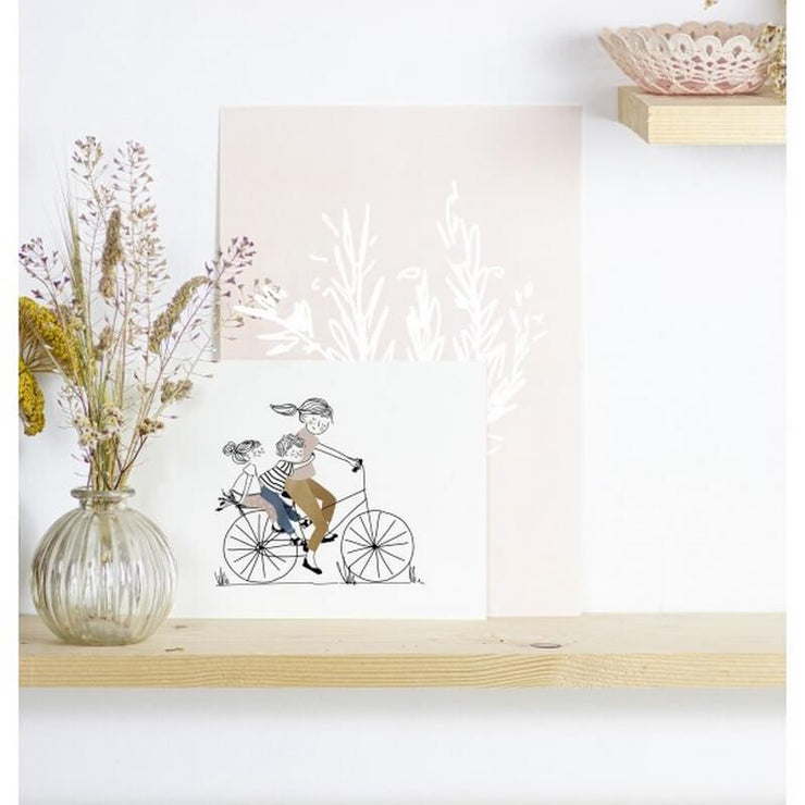 Bike ride poster - Girl & boy