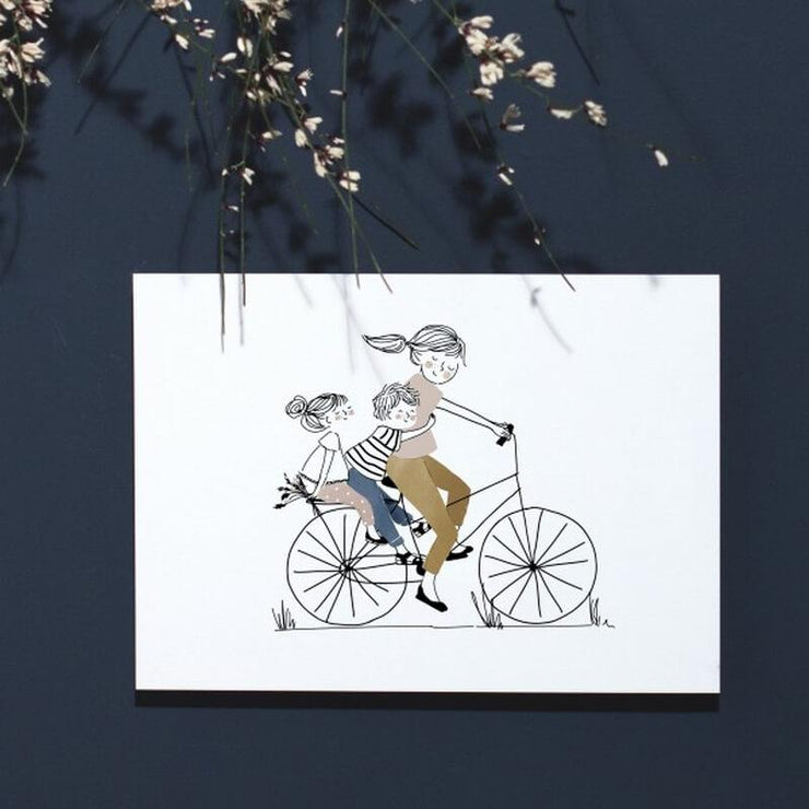 Bike ride poster - Girl & boy