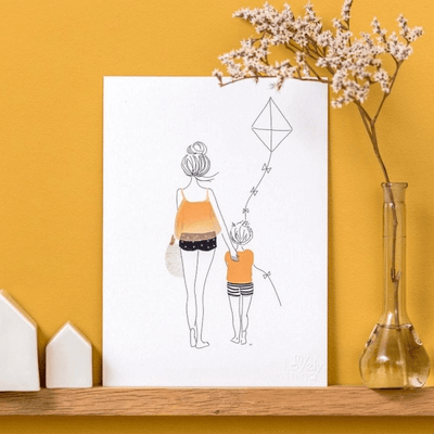 MY LOVELY THING - Stroll and kite poster - Poetic illustration