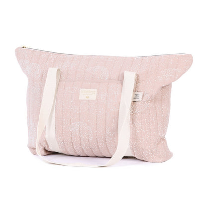 NOBODINOZ - Paris diaper bag - White bubble / Misty Pink