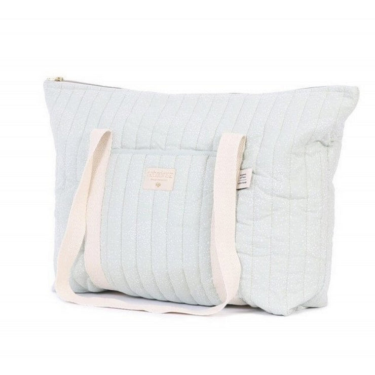 NOBODINOZ - Paris diaper bag - White bubble / Aqua